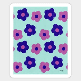 Retro Flower Power Purple| Vintage | Pattern | Florals | Pastel Magnet